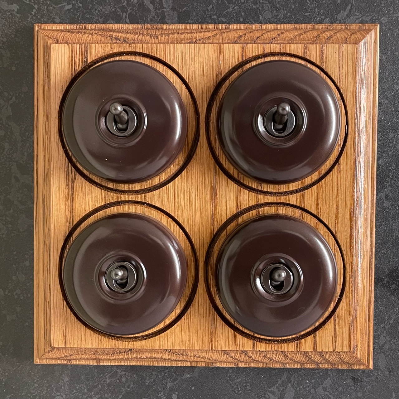 SF402 - Four gang 2 way Brown Dolly light switch
